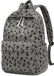 LOIDOU Backpack for School Teen Girls Boys Bookbag Casual Daypack Backpacks Lightweight for Middle School College Student, Dots Gery, Modern, Minimalist, Custom, Classic, Compact