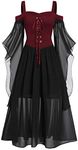 TWGONE Womens Dresses - Black Renaissance Corset & Overdress Pineapple Costume Sexy Halloween Costume