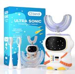 Sensory 360 Round U-Shaped Astronaut Design Mouthguard Electric Toothbrush for Kids Ages 2-7 - Automatic Memory Function - 5 Modes Toothbrush with Multiple Heads – Kids Travel Essentials (White, Small)