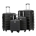 Flight Knight Set of 4 Lightweight 4 Wheel ABS Hard Case Suitcases Cabin & Hold Luggage Options Approved for Over 100 Airlines Including easyJet, British Airways, Ryanair, Jet2 & Many More