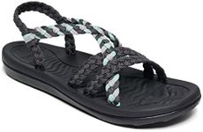 MEGNYA Women's Athletic Plantar Fasciitis Orthotic Sport Shoes, Lightweight Braided Outdoor Slide Sandals with Arch Support, Comfortable Walking Sandals for Outdoor Activieies Grey Size 8