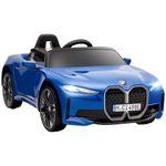 HOMCOM BMW i4 Licensed 12V Electric Car for Kids, Kids Electric Ride-on with Remote Control, Suspension Wheels, Soft Start, Music, Horn, Lights, MP3 Slot, Max Speed 5 km/h, for Ages 3-6 Years - Blue