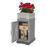 Simplay3 Hide Away Parcel Delivery Box with Planter, Gray 41805R-02 38.6x18x23.5 Inches