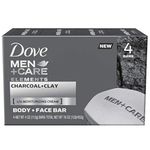 Dove Men+Care Body and Face Bar, Clean Comfort 4 oz, 6 Bar (Charcoal + Clay)