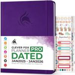 Clever Fox Planner PRO Dated (Jan 2025–Jan 2026) Weekly & Monthly Life Planner to Increase Productivity, Time Management and Hit Your Goals – Organizer, Gratitude Journal – A4 Size (Purple)