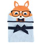 Hudson Baby Animal Face Hooded Towel, Nerdy Fox