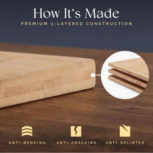 Deer & Oak Large Bamboo Cutting Board – Durable Chopping Surface