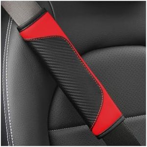 Osilly 2PCS Car Seat Belt Cover, Carbon Fiber Seatbelt Shoulder Protection, Soft Car Seat Belt Strap Cushion Protect Your Neck and Shoulder, Car Accessories Seat Belt Pad for Car Truck (Red)