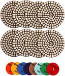 HIGHDRIL Dry Diamond Polishing Pad - 8PCS (#30-3000) 100MM Sanding Pads for Granite Stone Marble Floor Grinder Polish Pad Kit for Drill, Grinder, Polisher