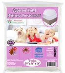 v Superior Extra Heavy 8 Gauge Vinyl Mattress Protector Zippered Encasement Cover 100% Waterproof & Bed-Bug Proof Twin