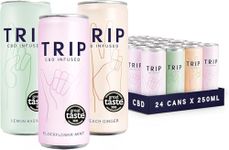 TRIP CBD Drink, Sparkling Mixed Pack Fizzy Drink, Low Calorie, Vegan, Stress & Anxiety Relief (Pack of 24 x 250ml)