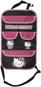 HELLO KITTY KIT3022 Storage Organiser with Pockets for Car Seat Back, Black