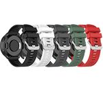 Soft Silicone Band Compatible with Garmin Forerunner 55 Smartwatch Wristband, Replacement Bracelet Sport Strap Multicolor Selection for Men/Women (5*Colors)