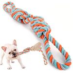 VIEWLON Dog Rope Tug Toys - Tough Dog Chew Toy for Tug of War, 2-Knots Rope Puppy Teething Toys for Boredom, 20inch Interactive Toys for Small/Medium Dog Teeth Cleaning.