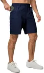 JMIERR Mens Hiking Cargo Shorts with 5 Zipper Pockets 9" Quick-Dry Lightweight Short for Golf Casual Fishing Resistant Quick-Dry Lightweight Shorts, Navy Blue, US40(2XL)