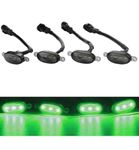 CLOUDSALE 4 Pieces Smoked LED Lens Front Grille Running Light Universal For Car (Green)