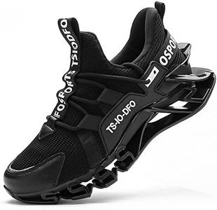 Ezkrwxn Men's Fashion Sneakers Sport Athletic Tennis Walking Shoes, 1923 Black, 12