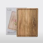 JF JAMES.F Large Acacia Wood Cutting Board 16x12 inch, 1 inch Thick Hardwood Cutting Board with Juice Groove Wooden Chopping Board for Kitchen