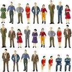 P50 100PCs Model Trains Architectural 1:50 Scale Painted Figures O Scale Sitting and Standing People for Miniature Scenes New