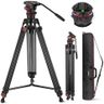 NEEWER 74" Pro Video Tripod with Adjustable Damping Fluid Head, Metal Heavy Duty Dual-Mode QR Plate Compatible with DJI RS Gimbals, Flexible 360° Pan&+90°/-75° Tilt, Max Load 22lb/10kg, TP75