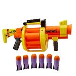 Nerf Fortnite GL Rocket-Firing Blaster - 6-Rocket Drum, Pump-to-Fire - includes 6 Official Nerf Rockets - for Youth, Teen, Adult