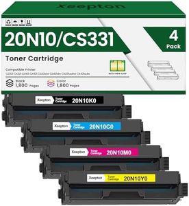CS331 CX331 Toner Cartridge (With Chip) Replacement for Lexmark 20N10 20N10K0 20N10C0 20N10M0 20N10Y0 Toner Cartridge for CS331 CX331 CS431 CX431 CS331dw Series Laser Printer, 20N10 4-Color Combo Pack