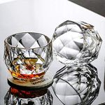 PERICAL Premium Whiskey Glasses Set of 6, Clear, 310 ML, Whisky Glass Bowl, Crystal Design Lead Free Barware for Scotch, Bourbon, Liquor
