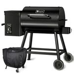 KingChii 2024 Upgrade Portable Wood Pellet Grill Multifunctional 8-in-1 BBQ Grill with Automatic Temperature Control Foldable Leg for Backyard Camping Cooking Bake and Roast Black