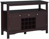 HOMCOM Sideboard Buffet Credenza Storage Cabinet with Drawer and Removable Wine Rack, Espresso