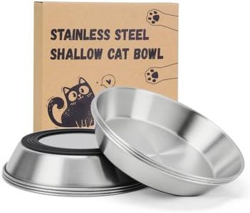 6-Pack Stainless Steel Cat Food Bowls – 5.9" Deep, Whisker-Friendly Non-Slip Silicone Base,Easy to Clean Indoor Feeding Dishes(13 OZ)