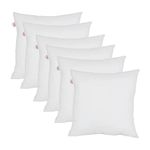 Set of 6-50cm x 50cm Hollowfibre New White Cushion Pad Inner Stuffer Pillow Polyester Insert Square Hypoallergenic (Pack of 6 | 20" x 20")