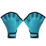 TAGVO Aquatic Gloves for Helping Upper Body Resistance, Webbed Swim Gloves with Wrist Strap, Well Stitching, No Fading, Sizes for Men Women Adult Children Aquatic Fitness Water Resistance Training