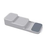 Kitchen Drawer Organizer Tray for Knives Knife Block Cutlery Storage Grey - axGear