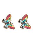 Zaveri Pearls Multicolor Beaded Contemporary Butterfly Studs Earring For Women-ZPFK14364