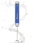Maestri House Rechargeable Milk Frother with Stepless Speed Control, Handheld Electric Foam Maker Waterproof Detachable Stainless Steel Whisk Drink Mixer Foamer for Lattes, Cappuccino, LunaFro Max