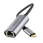 USB C to Ethernet Adapter,USB Type-C (Thunderbolt 3/4 Compatible) to RJ45 Gigabit LAN 1000M Network Converter for MacBook Pro,Air, New iPad Pro,iPad Air 4th,Mini 6th,XPS 13,15,Galaxy S21,20 and More