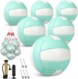 6 Pack Adult Volleyballs Official Size 5, Waterproof Soft Volleyball