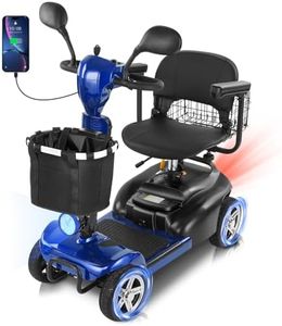 15 Miles Mbxcooter 4 Wheels Mobility Scooter for Adults&Seniors Up to 300LBS, 350W Electric Powered Wheelchair Device with Extended Battery, Dual Baskets, Rotating Seat, Weight Only 58 Pounds