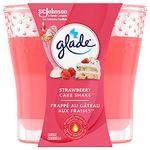 Glade® Scented Candle, Strawberry Cake Shake™, 1-Wick Candle, Air Freshener Infused with Essential Oils for Home Fragrance, 1 Count