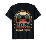 7th Birthday Level 7 Unlocked Limited Edition Gamer Gift T-Shirt