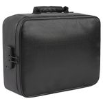 BQKOZFIN Fireproof Document Box with Lock, Large Capacity Waterproof &Fireproof Document Bag, Portable Multi-Layer Fireproof File Storage Bag for Passports, Certificates, Legal Files, Valuables, Black