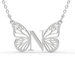 Personalised Dainty Sterling Silver Butterfly Initial Necklace • Gift • Dainty Custom Butterfly Monogram Chain