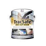 TracSafe Anti Slip Clear Sealer 1 Gallon, Multi Surface Non Slip Floor Coating, Indoor Outdoor Concrete, Tile, Wood, Decks, Garage, Pool, Daich Coatings (Clear, 1 Gallon)