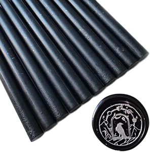 10 piezas de palillos de cera de sellado negro para sello de cera, barras de cera de sellado AMTOL para pistola de pegamento, ideal para invitaciones de boda,sobres de tarjetas, envoltura de regalo