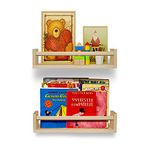 Wood Nursery Book Shelves Set of 2- Wall Bookshelf for Kids- Perfect for Baby’s Room, Kitchen, Bedroom and Bathroom.(16.543.6)