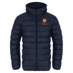 FC Barcelona Official Football Gift Boys Quilted Hooded Winter Jacket 12-13 Yrs Navy Blue