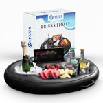 NAYUNA Floating Drink Holder for Pool and Hot Tub - Premium Black Floating Bar, Pool Drink Floats, and Phone Slot - Versatile Floating Tray for Pool Parties, Beach, and Hot Tub