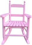 pouseayar Kids Rocking Chair for Indoor Outdoor Childs Rocker Chair, Durable Wooden Rocking Lounge Chairs for Girl Boy, Features Classic Rocker Design & Hardwood Construction - Pink