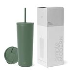 Simple Modern Insulated Tumbler with Lid and Straw | Iced Coffee Cup Reusable Stainless Steel Water Bottle Travel Mug | Gifts for Women Men Her Him | Classic Collection | 24oz | Olive Grove