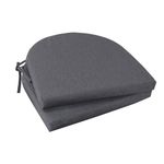 Topotdor Outdoor Chair Cushions Set of 2, Waterproof Patio Chair Cushions for Outdoor Furniture, Round Corner Seat Chair Pads with Ties for Patio Garden Dining Office, 17"x16"x2", Gray